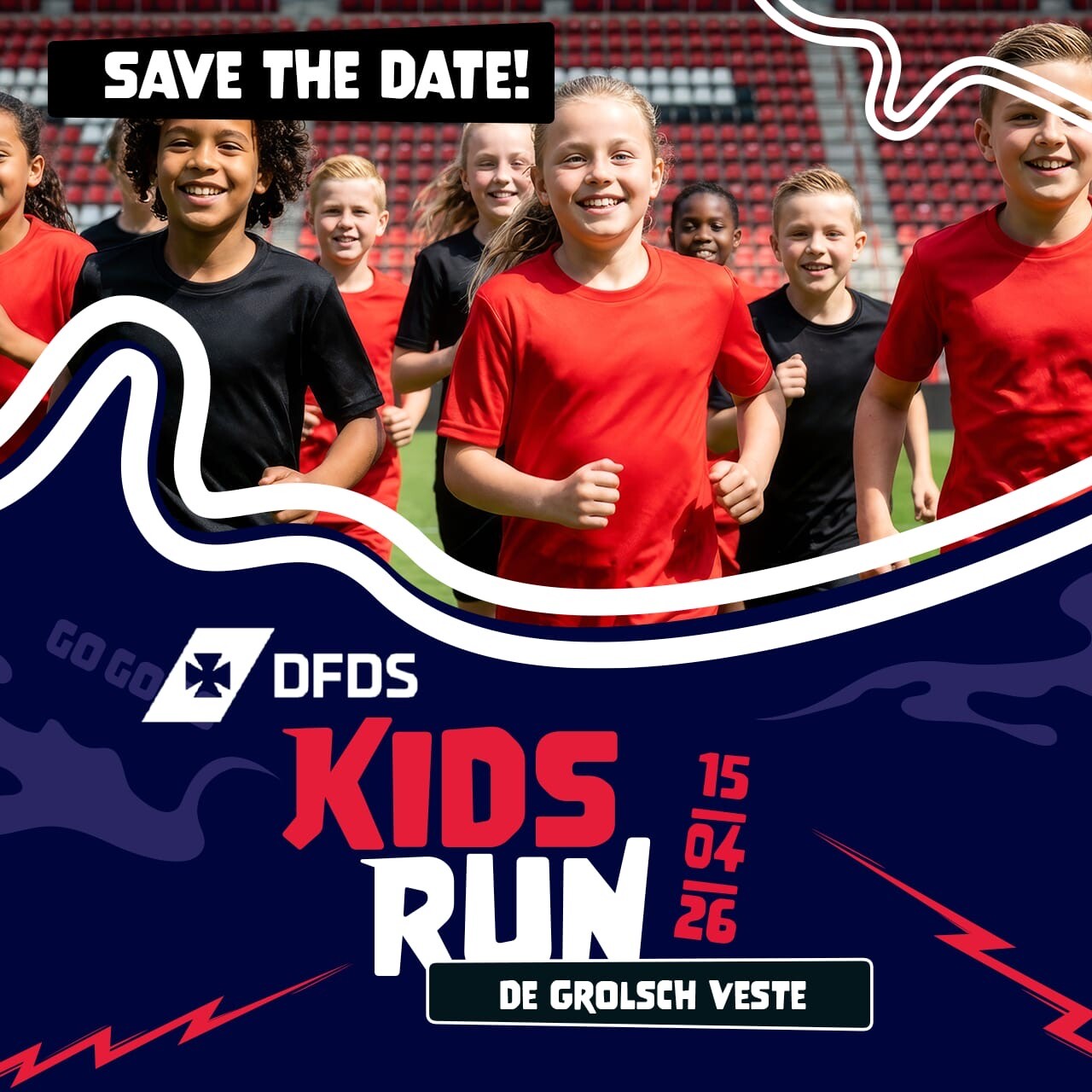 Jeugd DSVD loopt Kidsrun Fc Twente