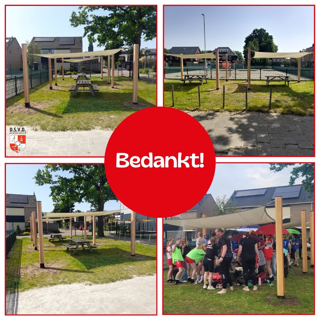 Nieuwe schaduwdoeken bij beachhandbal- en kunstgrasveld