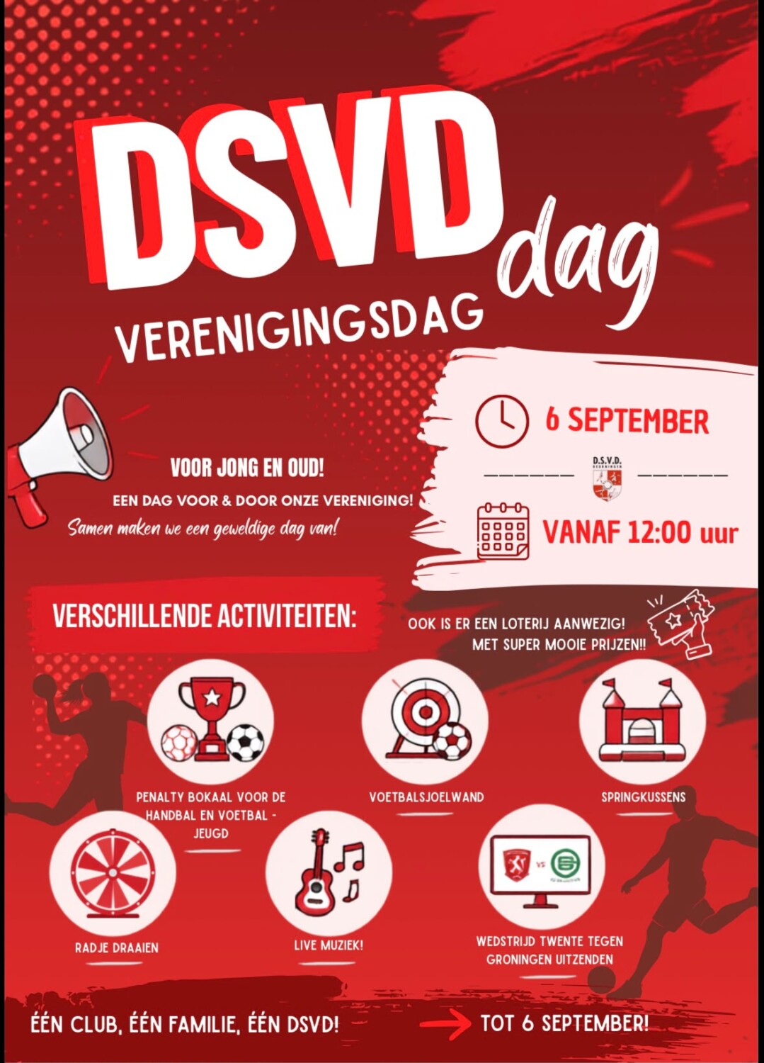 📢 Belangrijke mededeling: datumwijziging verenigingsdag