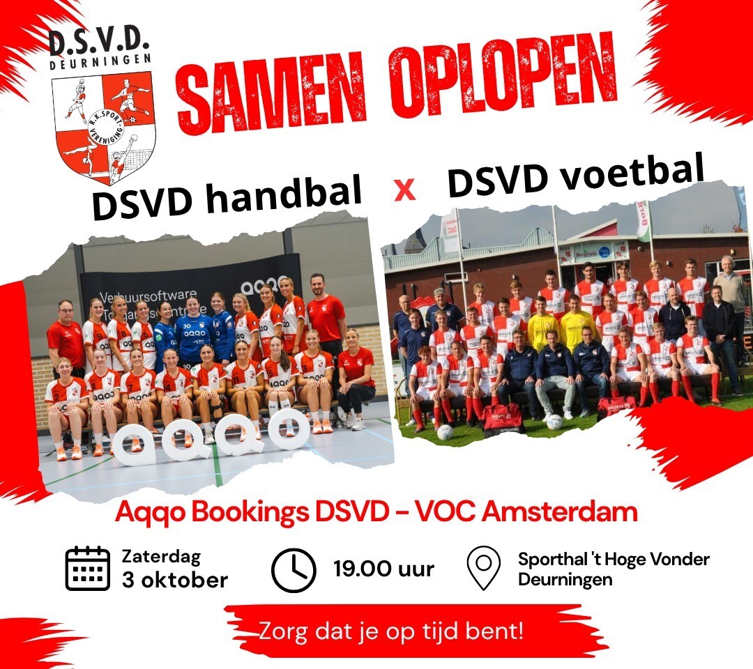 DSVD handbal en voetbal lopen samen op tijdens DSVD–VOC Amsterdam